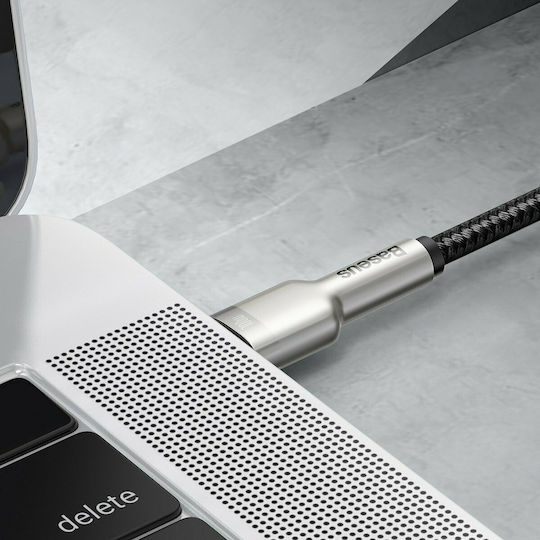 Baseus Cafule Metal Braided USB 2.0 Cable USB-C Male - USB-C 100W PD Black 1m CATJK-C01
