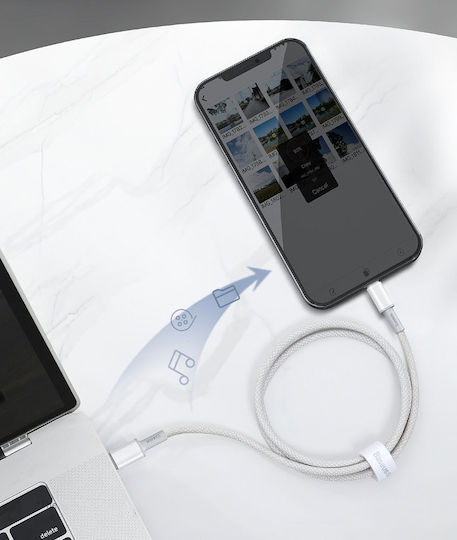 Baseus High Density Braided USB-C to Lightning Cable 20W Λευκό 1m (CATLGD-02)