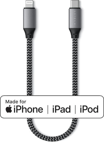 Satechi Braided USB-C to Lightning Cable 60W Μαύρο 0.25m (ST-TCL10M)