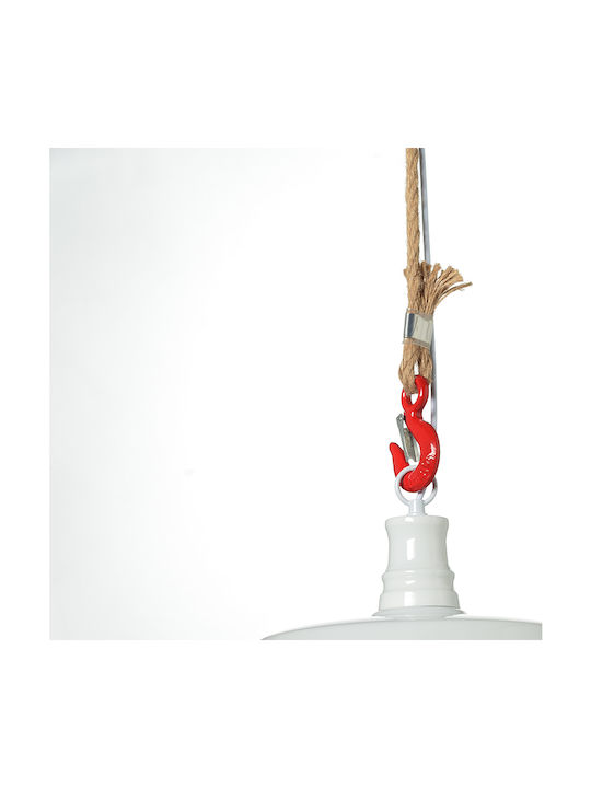 Aca Whooper Vintage Pendant Light White Bell with Socket E27 36x120cm