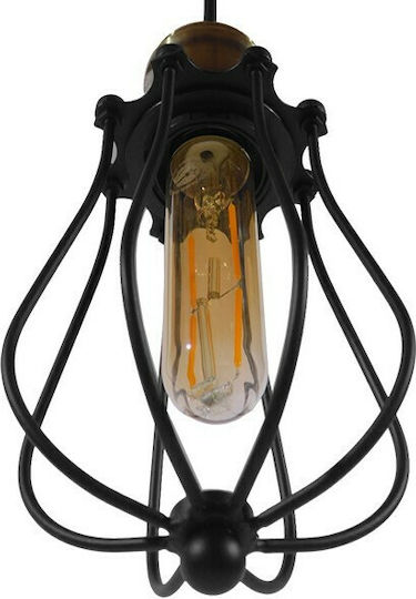 GloboStar Camber Pendant Light Black Grid with Socket E27 11cm