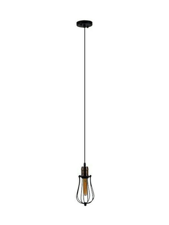 GloboStar Camber Pendant Light Black Grid with Socket E27 11cm