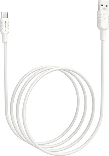 Borofone BX33 Billow USB 2.0 Cable USB-C male - USB-A 22W White 1.2m (10703)