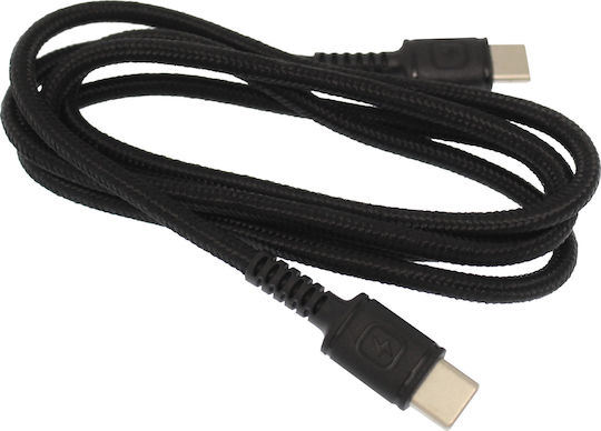 Awei CL-71T Braided USB 2.0 Cable USB-C Male - USB-C 30W Black 1m