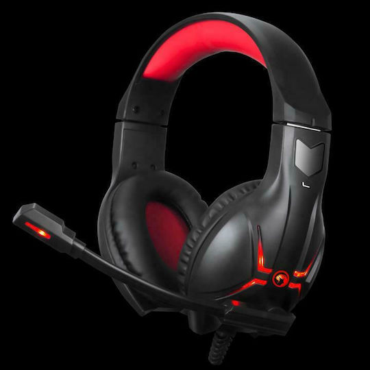 Marvo HG8928 Over Ear Gaming Headset με σύνδεση 2x3.5mm / 3.5mm Κόκκινο