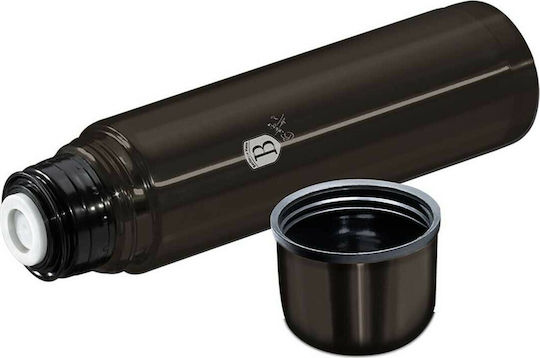 Berlinger Haus Flask Metallic Μπουκάλι Θερμός Ανοξείδωτο 1lt Μαύρο με Καπάκι-Κύπελλο