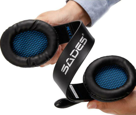 Sades Tpower Over Ear Gaming Headset με σύνδεση 3.5mm Μπλε