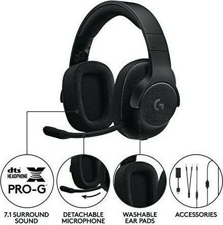 Logitech G433 Over Ear Gaming Headset με σύνδεση 3.5mm / USB