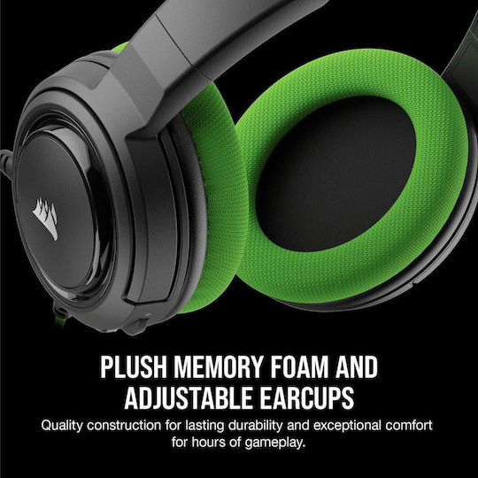 Corsair HS35 Over Ear Gaming Headset with Connection 3.5mm Green
