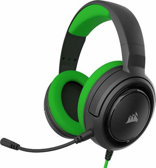 Corsair HS35 Over Ear Gaming Headset with Connection 3.5mm Green