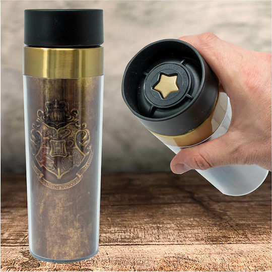 Harry Potter Premium Drinks Flask Чаша Термос Пластмасов 330мл Черен с Мундщук