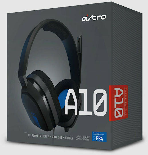 Astro A10 Over Ear Gaming Headset with Connection 2x3.5mm / 3.5mm Blue