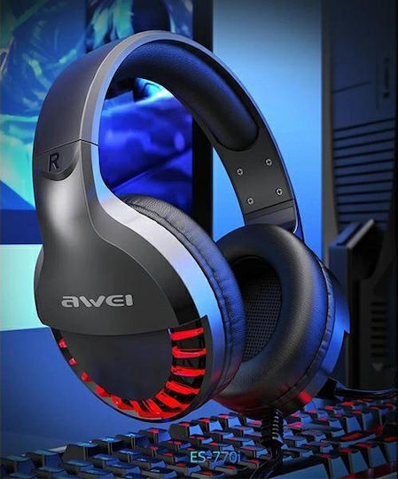 Awei ES-770i Надушници Геймърски слушалки с връзка 3,5 мм / USB Черен