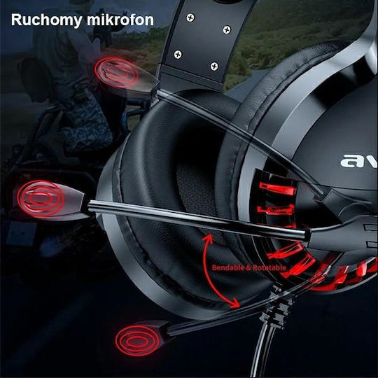 Awei ES-770i Надушници Геймърски слушалки с връзка 3,5 мм / USB Черен