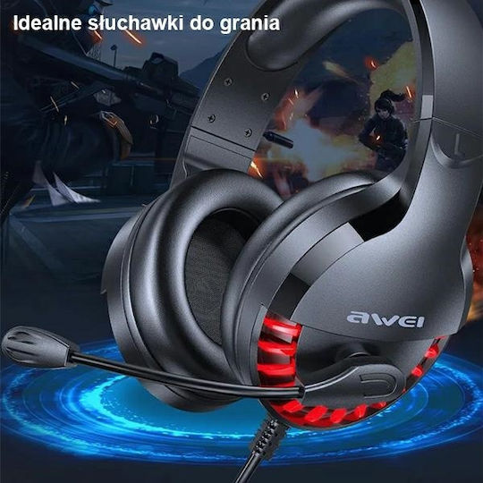 Awei ES-770i Надушници Геймърски слушалки с връзка 3,5 мм / USB Черен