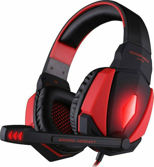 Kotion Each G4000 Over Ear Gaming Headset with Connection 3.5mm / USB Red