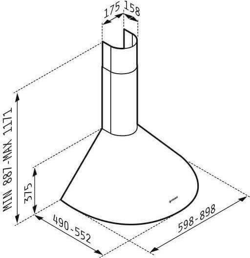 Pyramis Classic Απορροφητήρας Καμινάδα 60cm Inox