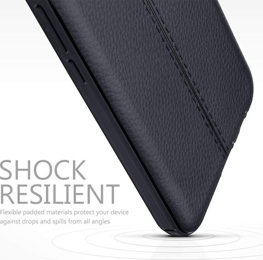 Terrapin TPU Leather Design Back Cover Δερματίνης / Σιλικόνης Μαύρο (Huawei Mate 20 Lite)