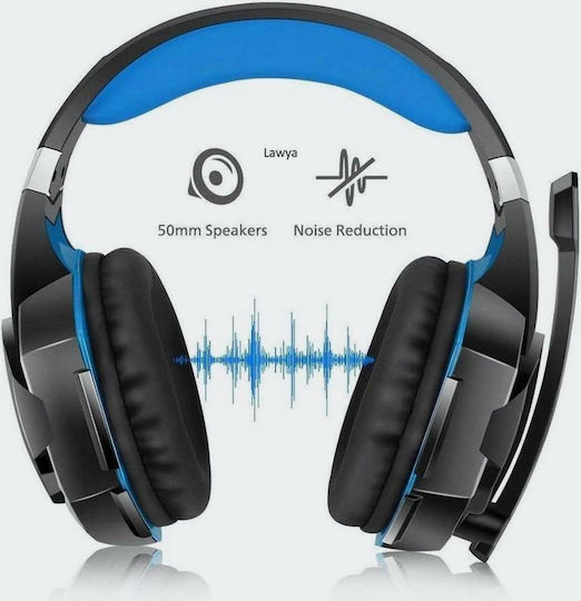 Kotion Each G9000 Over Ear Gaming Headset with Connection 3.5mm / USB Blue
