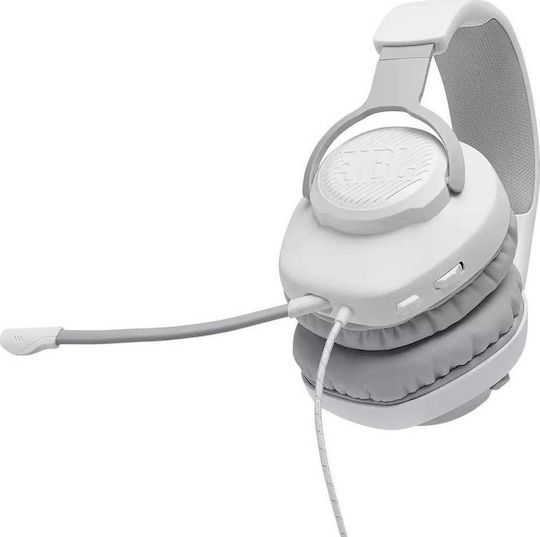 JBL Quantum 100 Over Ear Gaming Headset με σύνδεση 3.5mm Λευκό