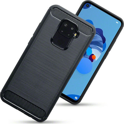 Terrapin Carbon Fibre Umschlag Rückseite Silikon Schwarz (Huawei Mate 20 Lite) 118-083-212