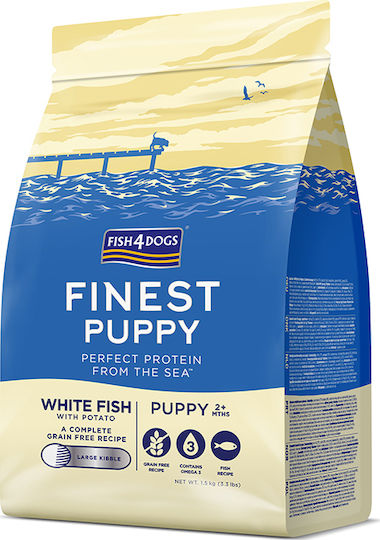 Fish4Dogs Finest Ocean White Puppy Large Bite 1.5kg Dry Food for Puppies with Fish