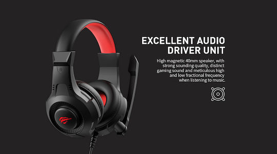 Havit H2031D Over Ear Gaming Headset με σύνδεση 3.5mm / USB