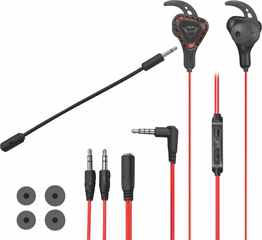 Trust GXT 408 Cobra Multiplatform In Ear Gaming Headset με σύνδεση 3.5mm Κόκκινο