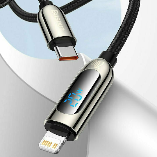 Baseus Display Плетена USB-C към Lightning кабел 20W Черен 1м (CATLSK-01)