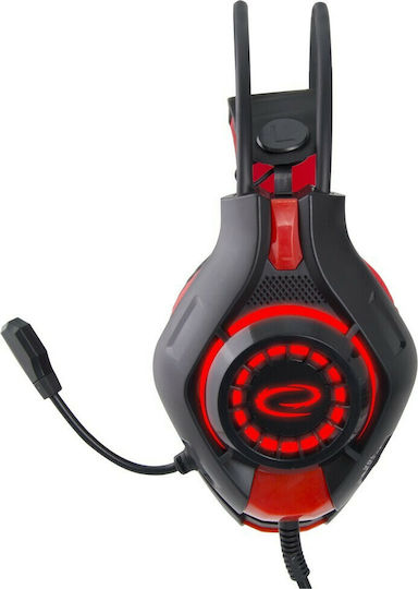 Esperanza Deathstrike Over Ear Gaming Headset with Connection 3.5mm Black/Red