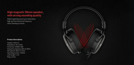 Havit H2015D Over Ear Gaming Headset με σύνδεση 3.5mm