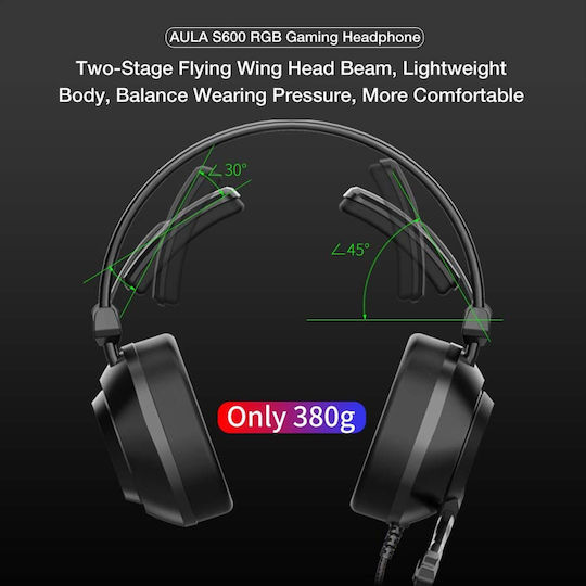 Aula Mountain S600 Over Ear Gaming Headset με σύνδεση USB