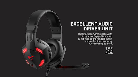 Havit H2032D Over Ear Gaming Headset με σύνδεση 3.5mm / USB