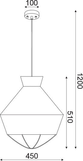 Aca Netto Pendant Light Green Bell with Socket E27 45cm