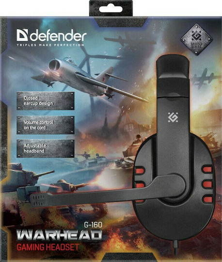 Defender Warhead G-160 Über Ohr Gaming-Headset mit Verbindung 2x3,5mm Black/Red