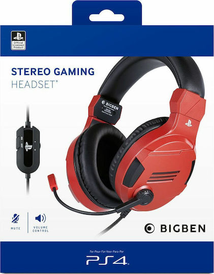 Bigben Interactive Interactive V3.0 Over Ear Gaming Headset with Connection 3.5mm Red