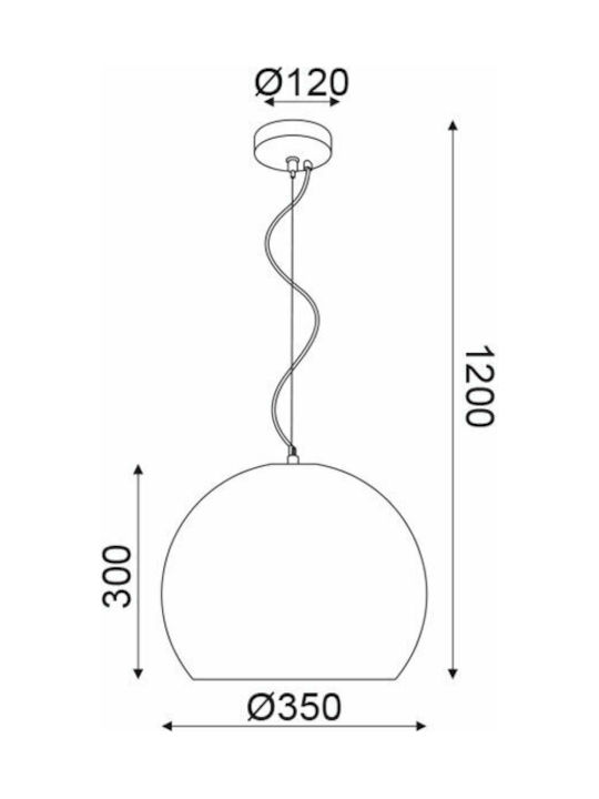 Aca Netto Pendant Light Brown Bell with Socket E27 35cm