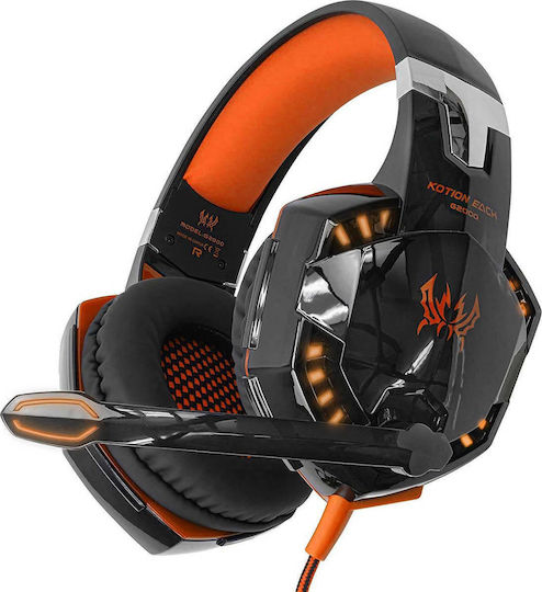 Kotion Each G2000 Over Ear Gaming Headset with Connection 3.5mm / USB Orange
