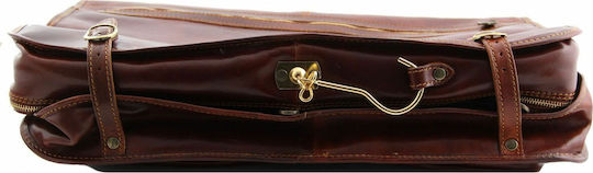 Tuscany Leather Tahiti Σακ Βουαγιάζ Dark Brown από Δέρμα Μ54xΠ18xΥ42εκ.