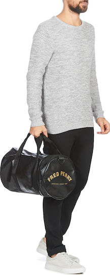 Fred Perry Sack Voyage 31.1lt Black made of Artificial Leather 46.5x26cm
