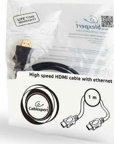 Cablexpert HDMI 1.4 High Speed 1080p 120Hz Cable HDMI male - HDMI male 1m Μαύρο