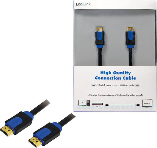 LogiLink HDMI 1.4 High Speed 1080p 120Hz Cable HDMI male - HDMI male 1m Μαύρο