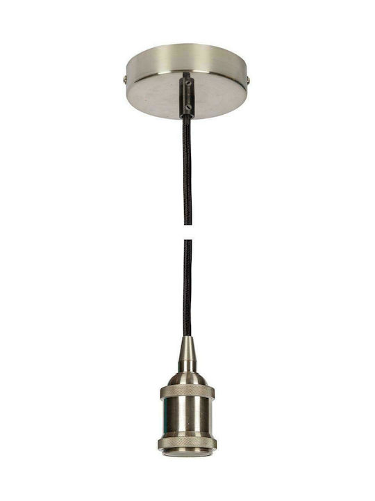 VK Lighting VK/03049/MC Pendant Light Silver with Socket E27 5x8cm