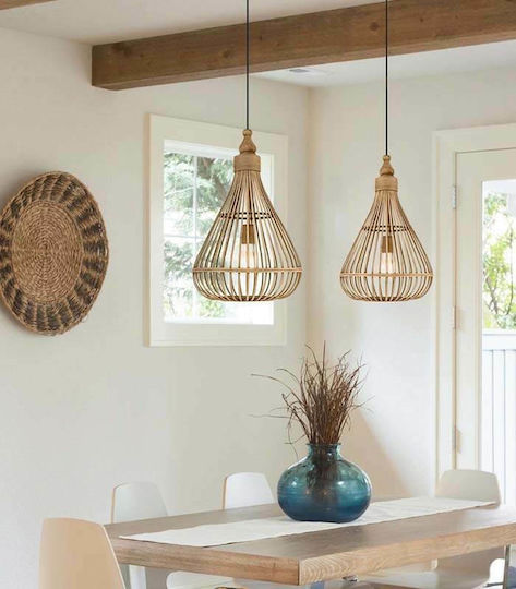 Eglo Amsfield Pendant Light Brown with Socket E27 35x110x110cm