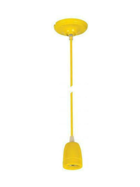 VK Lighting VK/510/PE/Y Pendant Light Yellow with Socket E27