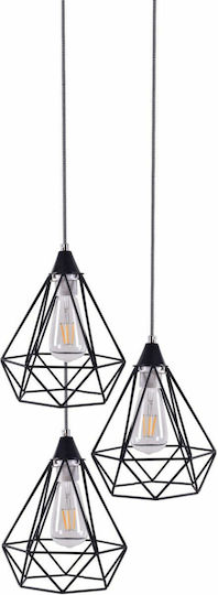 Home Lighting Mila Verstellbare Deckenleuchte Schwarz Raster mit Lampenbirnensockel E27 35x35x150cm
