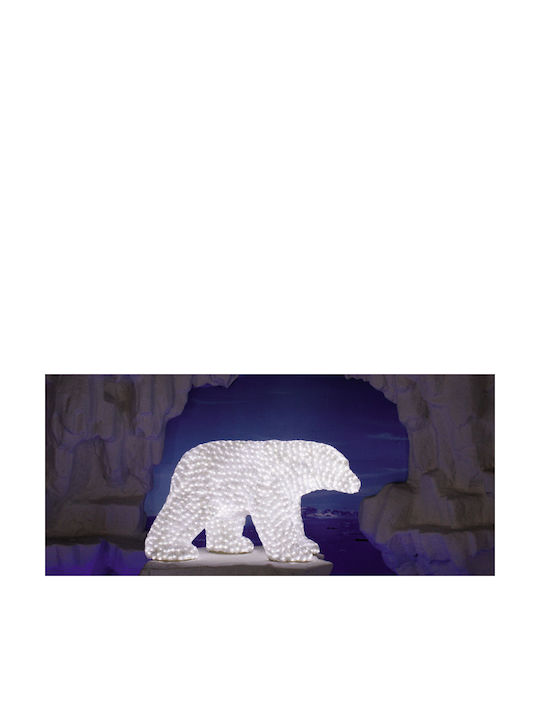 Lianos Illuminated Christmas Plastic Figure Bear White Length 60cm