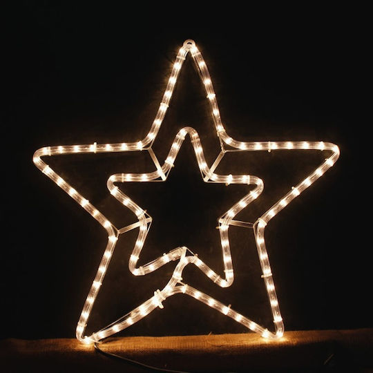 TnS Plastic Christmas Decorative Pendant Star 300x49cm White with Program