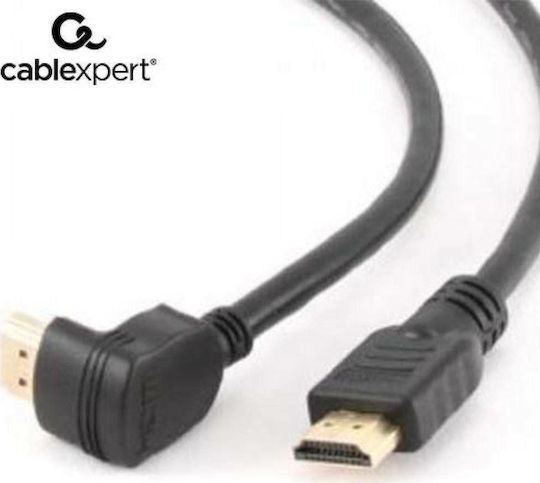 Cablexpert HDMI 1.4 High Speed 1080p 120Hz Angle (90°) Cable HDMI male - HDMI male 3m Μαύρο