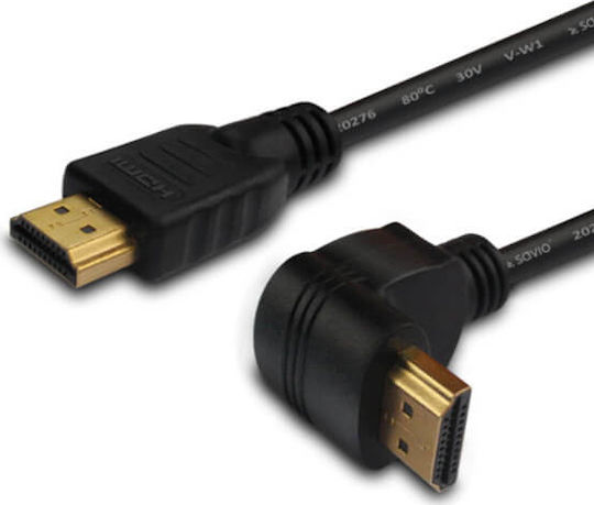 Savio HDMI 2.0 Premium High Speed 4K 60Hz HDR Angle (90°) Cable HDMI Male - HDMI Male 3m Black